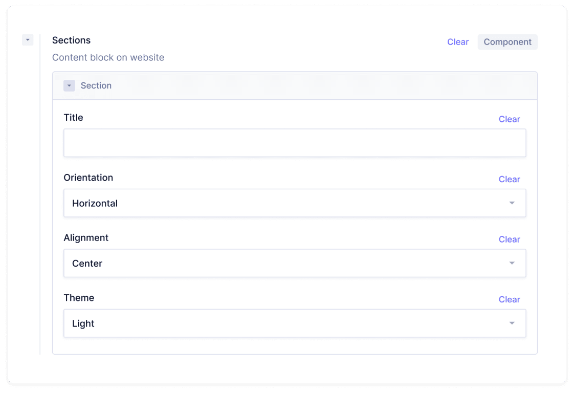 Basic component screenshot