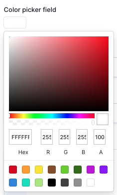 Color picker displayed