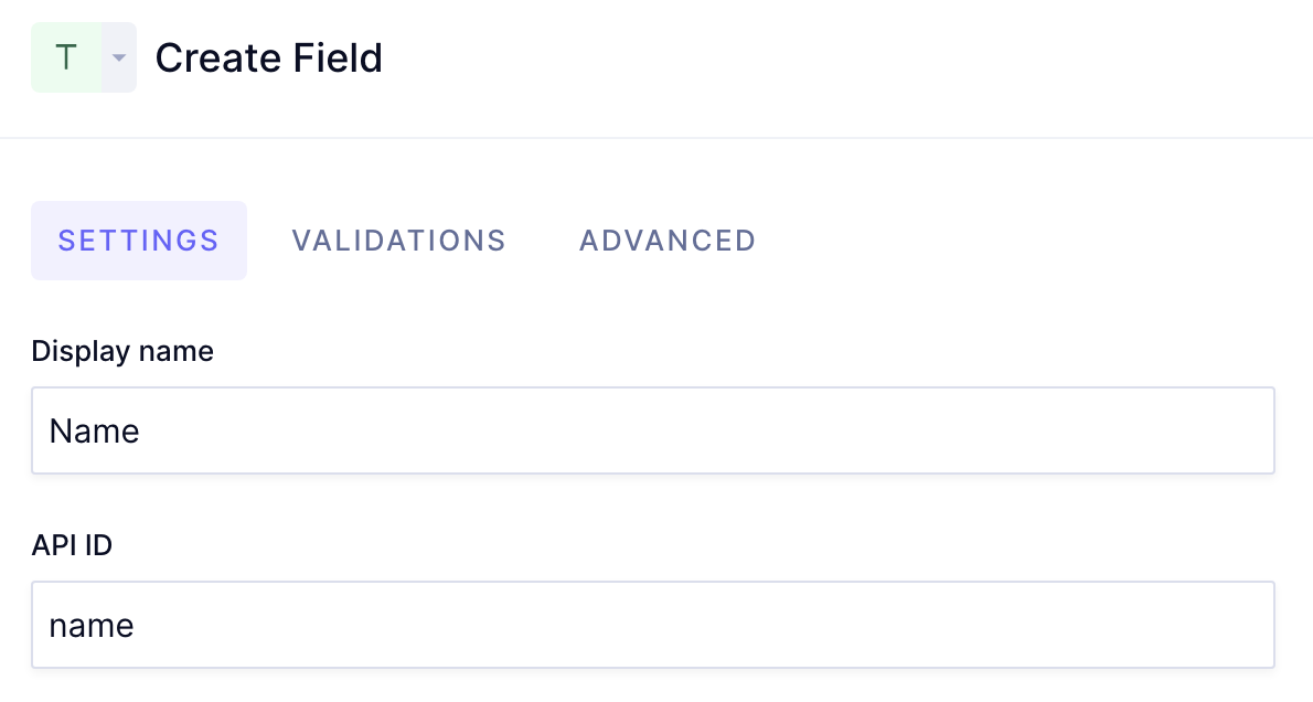 Configure field name