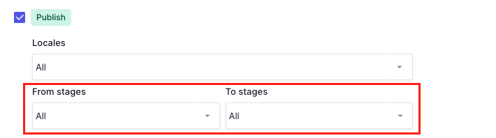 Setup by content stage