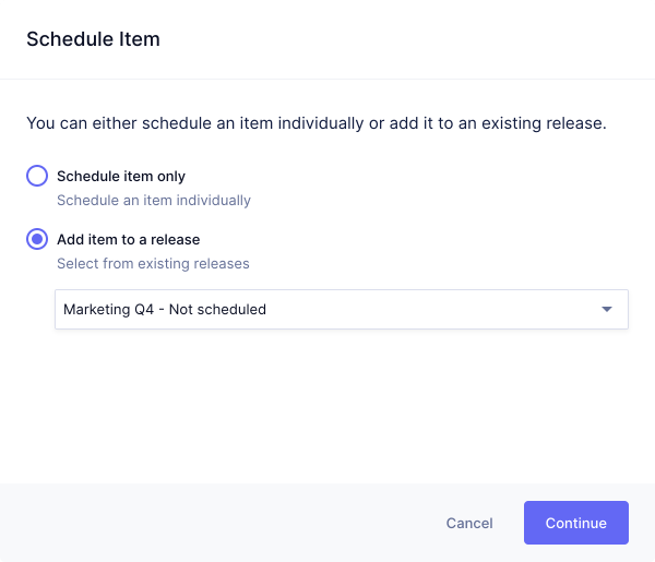 Schedule release